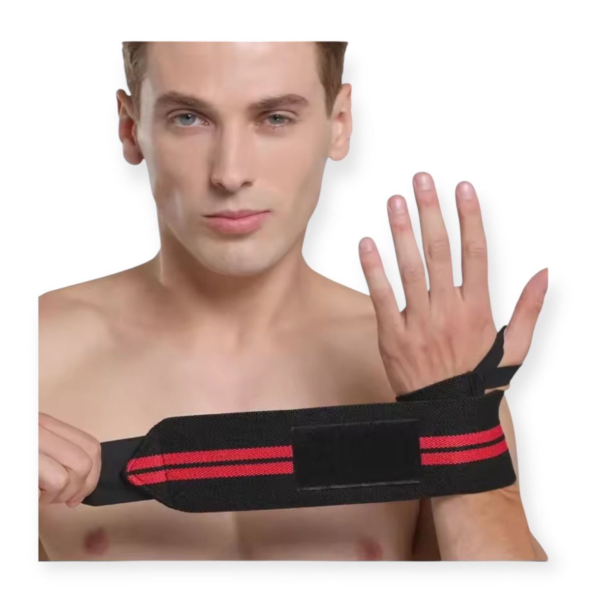 GENERICO - Par Muñequera Crossfit Fitness Levantamiento Elasticada