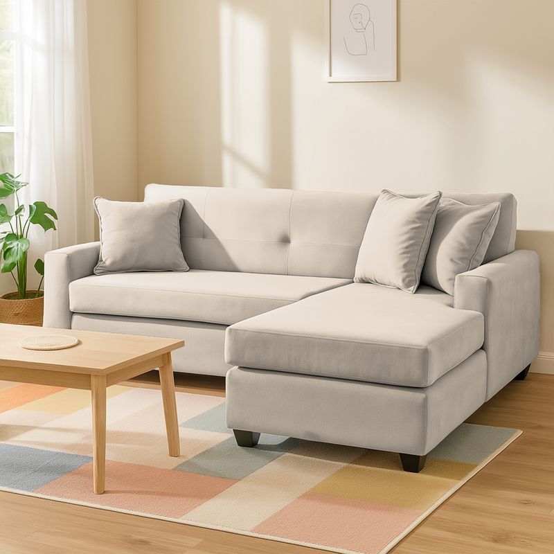 GENERICO - Sofá L Intercambiable New Sevilla Felpa Beige