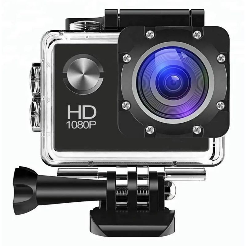 GENERICO - CÁMARA DEPORTIVA FULL HD 1080P LENTE AMPLIO 140° IMPERMEABLE 30M