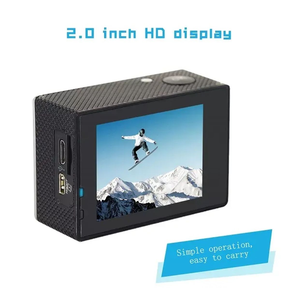 GENERICO - CÁMARA DEPORTIVA FULL HD 1080P LENTE AMPLIO 140° IMPERMEABLE 30M