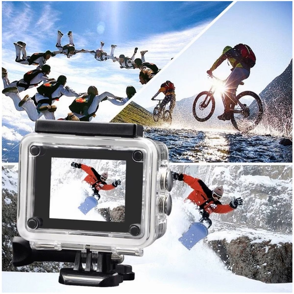 GENERICO - CÁMARA DEPORTIVA 1080P FULL HD IMPERMEABLE 30M - AUTONOMÍA 90 MINUTOS