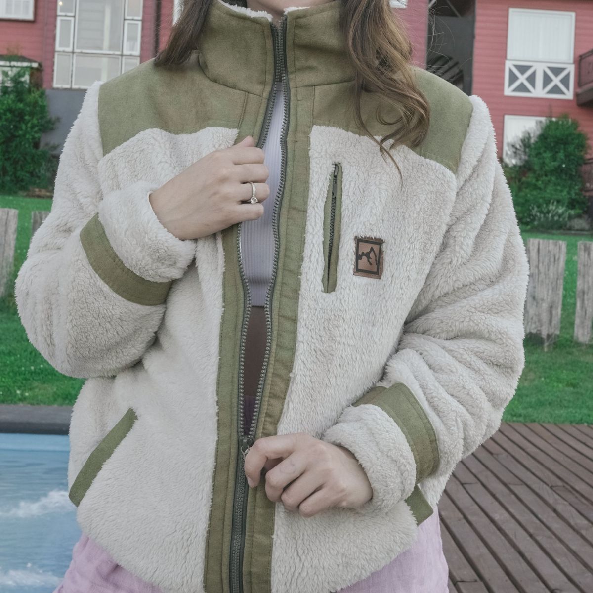 SENDERO - POLERON CORDERITO PILLAN BEIGE