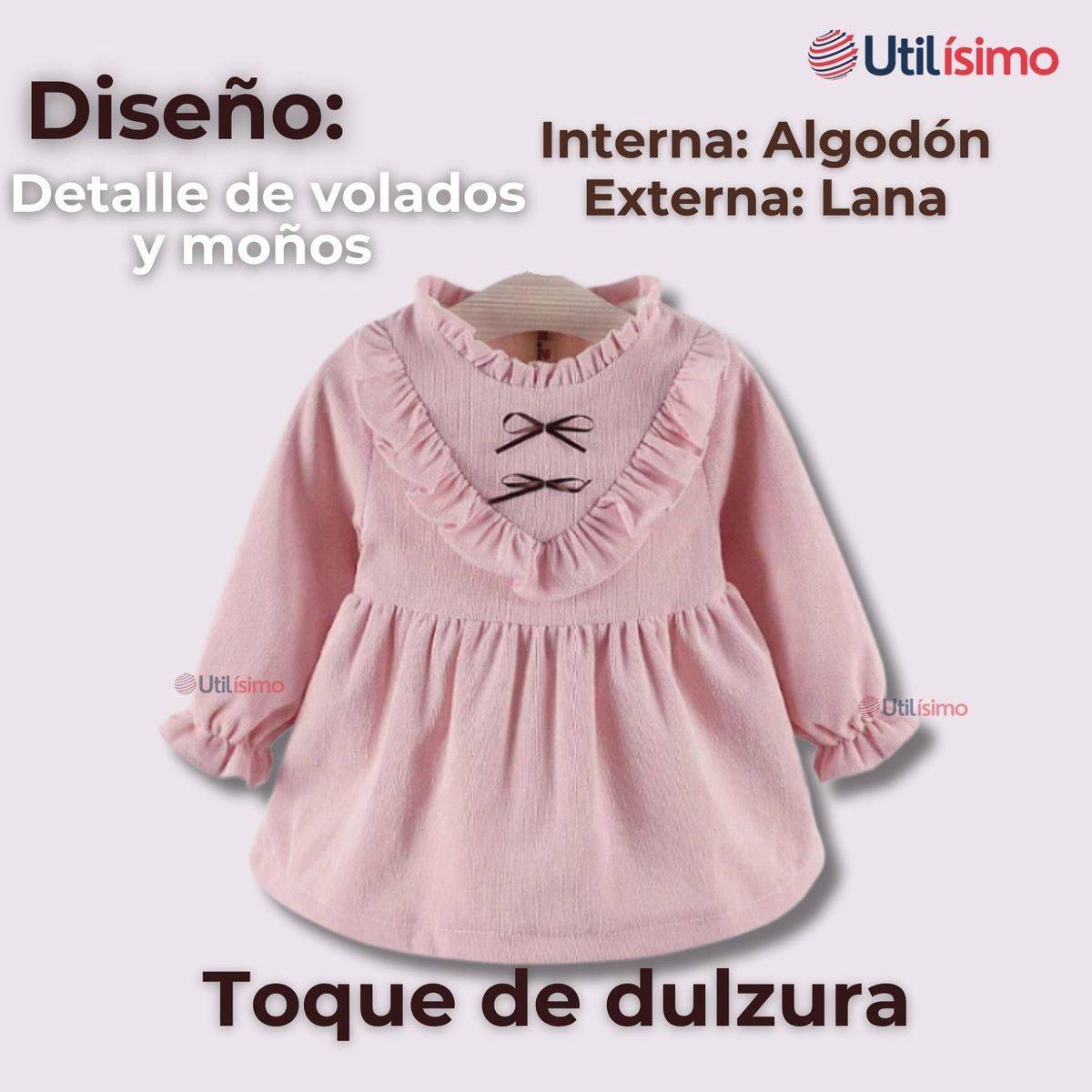 JUMP KIDS - Vestido Con Lazo Negro De Cotelé Forrado En Algodón Niña Rosado