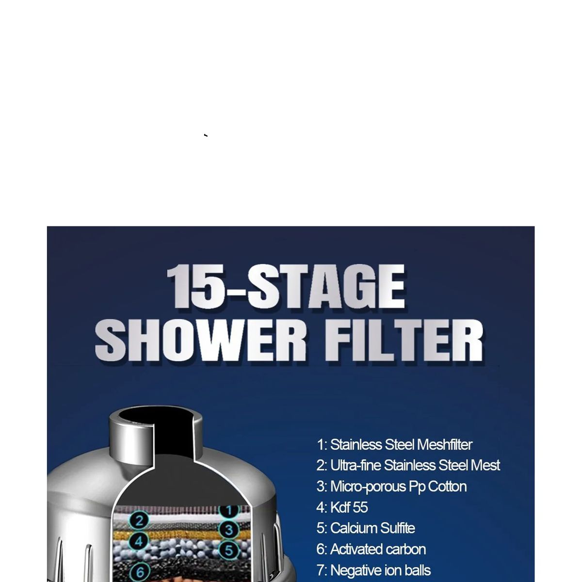 GENERICO - Filtro Purificador Agua Para Ducha 15 niveles Universal + Repuesto