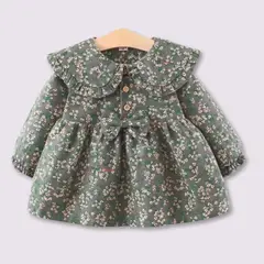 JUMP KIDS - Vestido De Cotelé Floreado Forrado En Plush Niña Gris