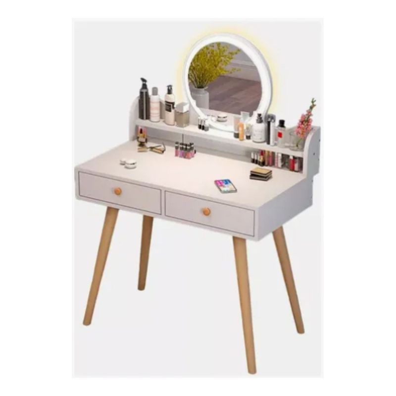 GENERICO - Tocador Madera Con Espejo 604073cm Con Luz Led