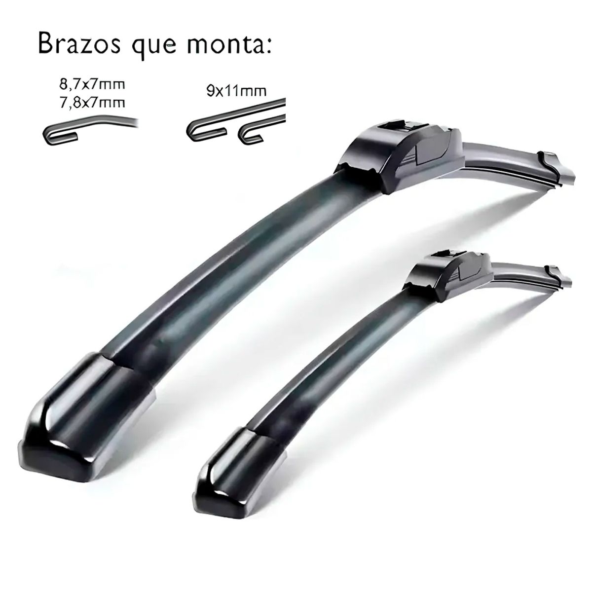IRM - Par de Plumillas Para Limpiaparabrisas 16 pulgadas 40cm Brazo tipo Gancho
