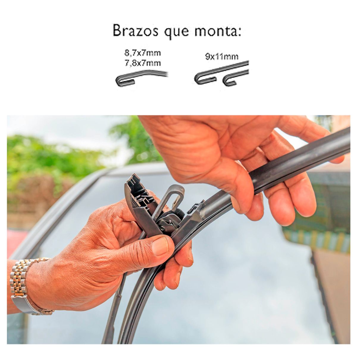 IRM - Par de Plumillas Para Limpiaparabrisas 20 pulgadas 50cm Brazo tipo Gancho