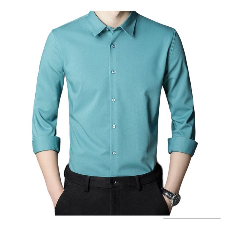 XPRESS RECHARGE - Camisa lisa de color solido para hombre