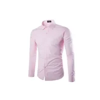 Camisa de vestir lisa para hombre