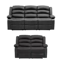 DANIELS - Living Reclinable 1 Sofá 3 Cuerpos + 1 Sofá 2 Cuerpos New Praga Negro