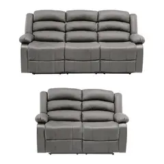 DANIELS - Living Reclinable 1 Sofá 3 Cuerpos + 1 Sofá 2 Cuerpos New Praga Gris