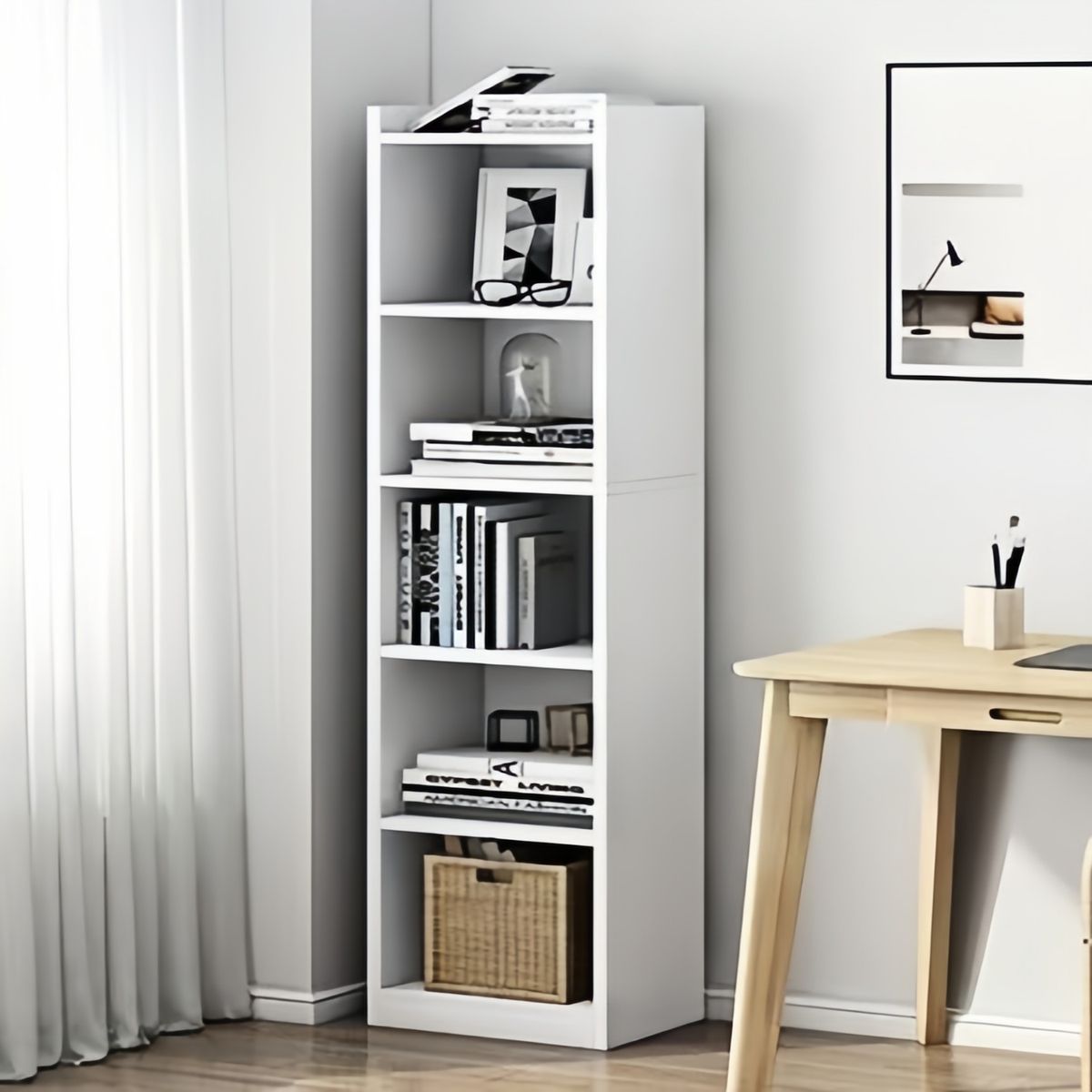 IDEEHOUSE - Estante Liberero 5 Niveles Altura 152cm Blanco