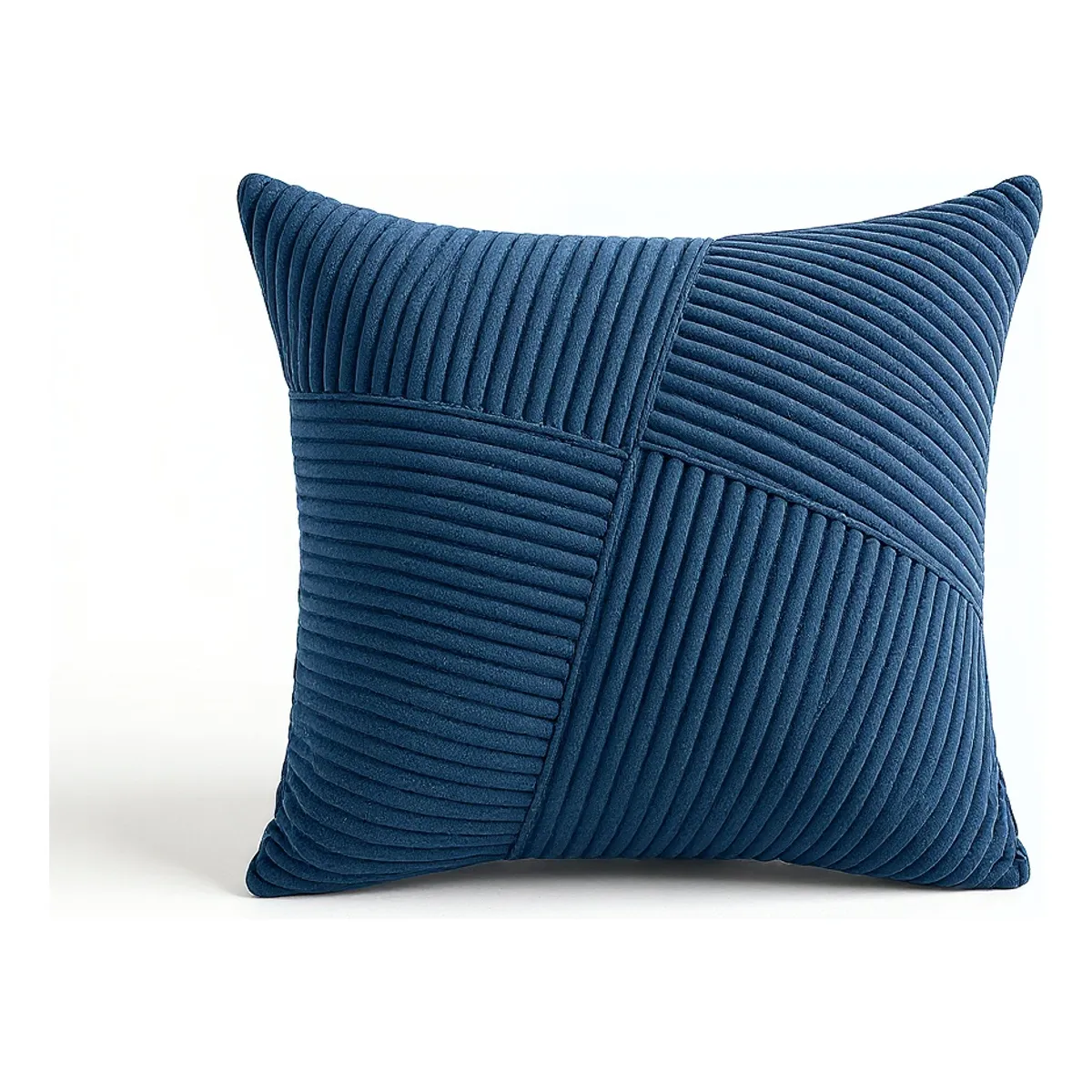 GENERICO - Funda De Cojín 45x45 Azul Textura Acanalada