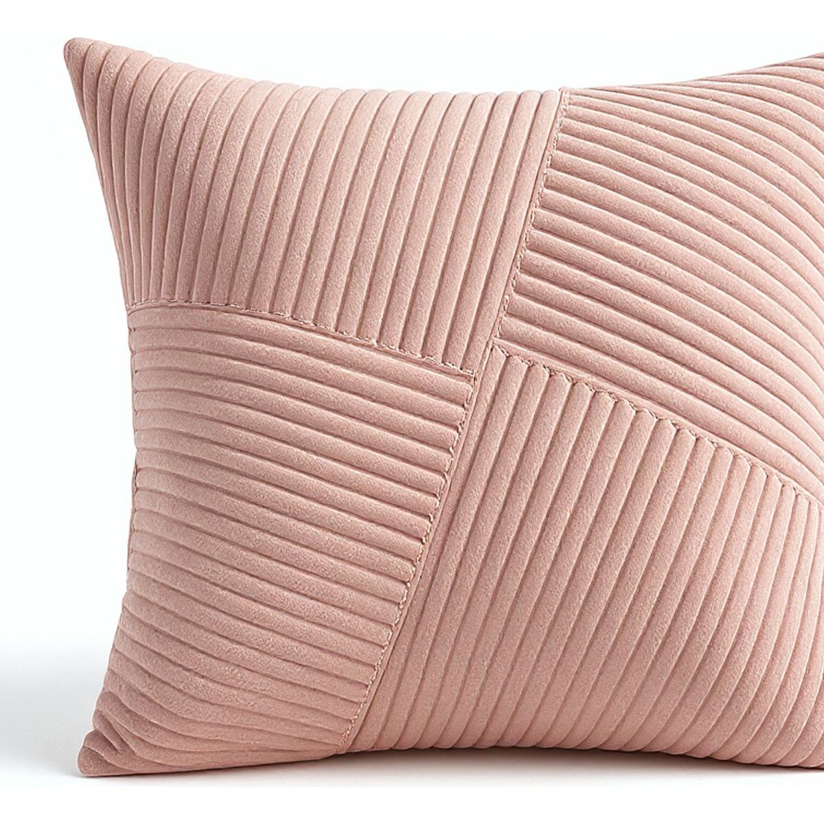 GENERICO - Funda De Cojín 45x45 Rosa Textura Acanalada