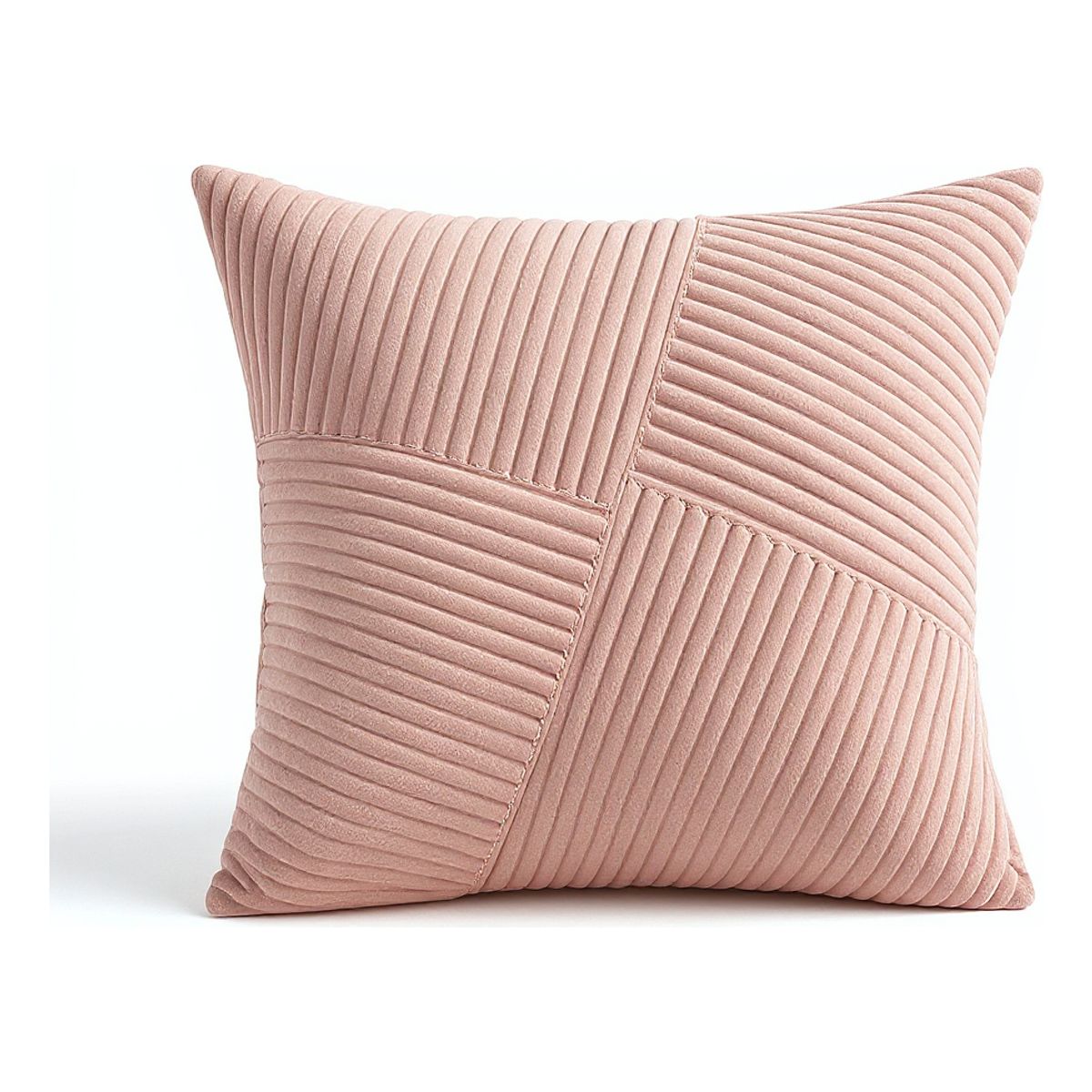 GENERICO - Funda De Cojín 45x45 Rosa Textura Acanalada