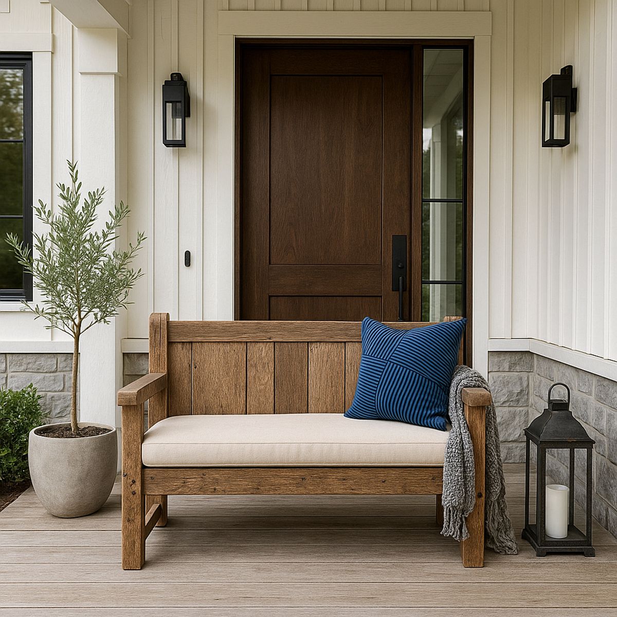 GENERICO - Cubierta Para De Cojín 45x45 Azul Textura Acanalada