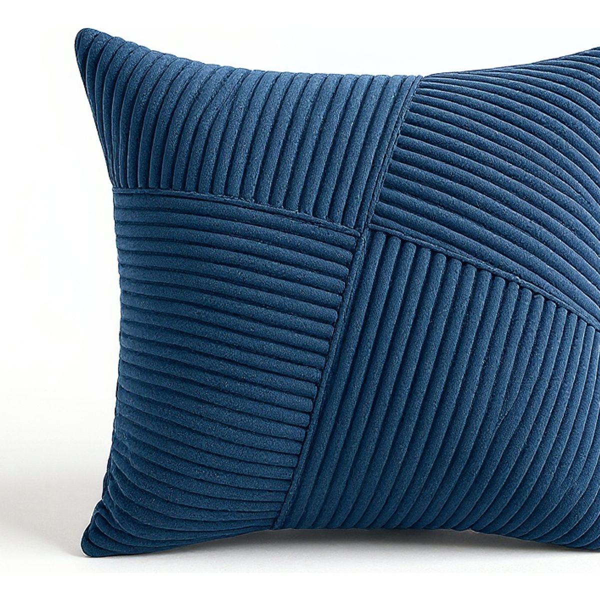 GENERICO - Funda Para Cojín Azul Modelo Acanalado 45x45