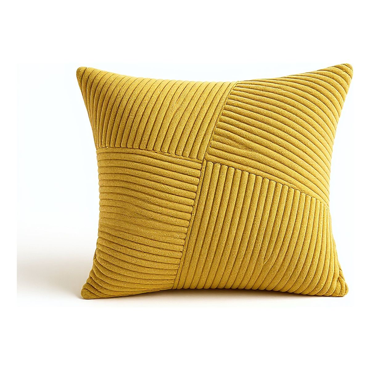 GENERICO - Cubierta Para De Cojín 45x45 Mostaza Textura Acanalada