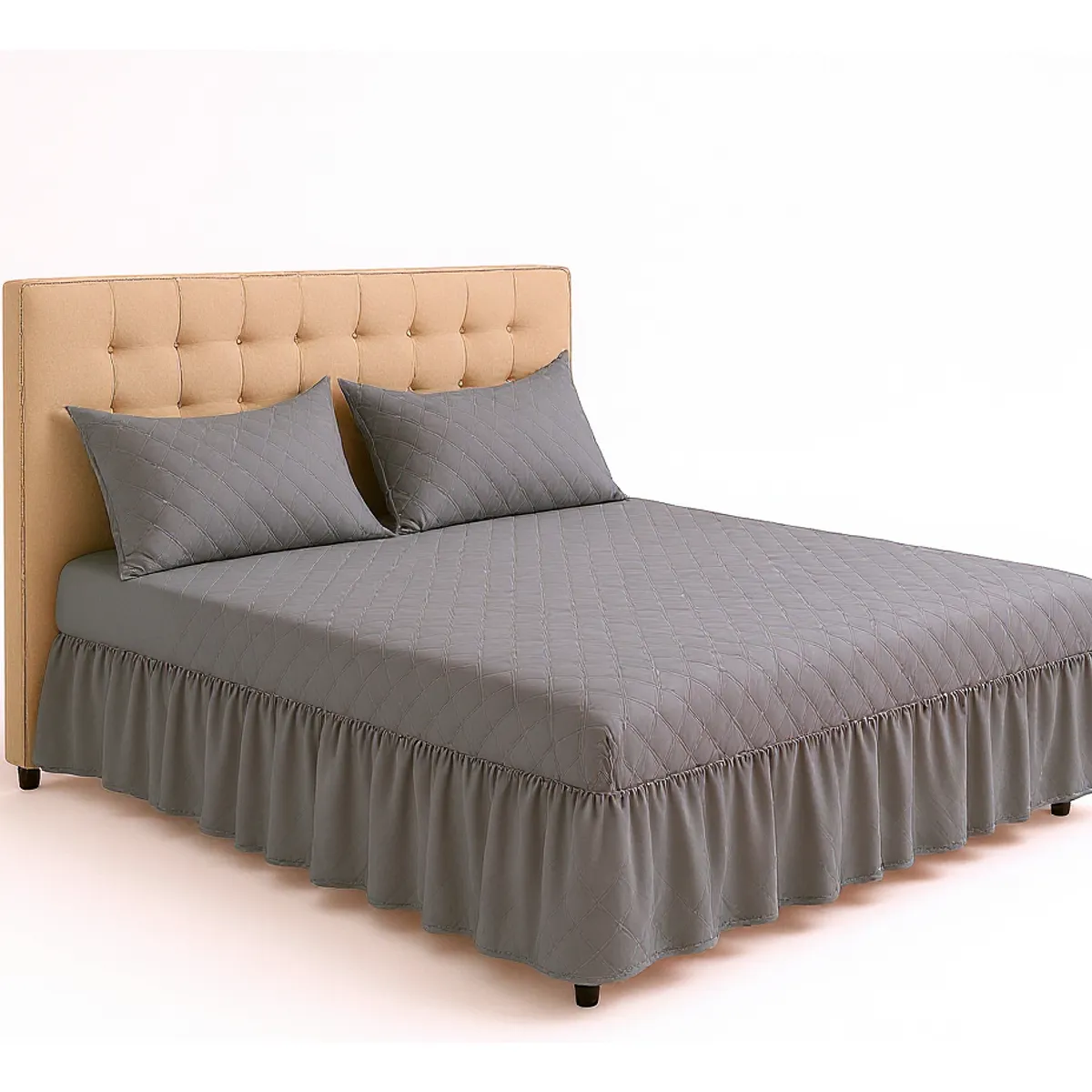 GENERICO - Faldón doble gris 25 plazas con diseño acolchado