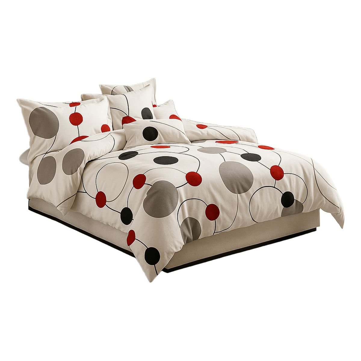 ALTERNATIVE - Ropa De Cama Sabanas 800 Hilos 25 Plz Círculos Multicolor 823