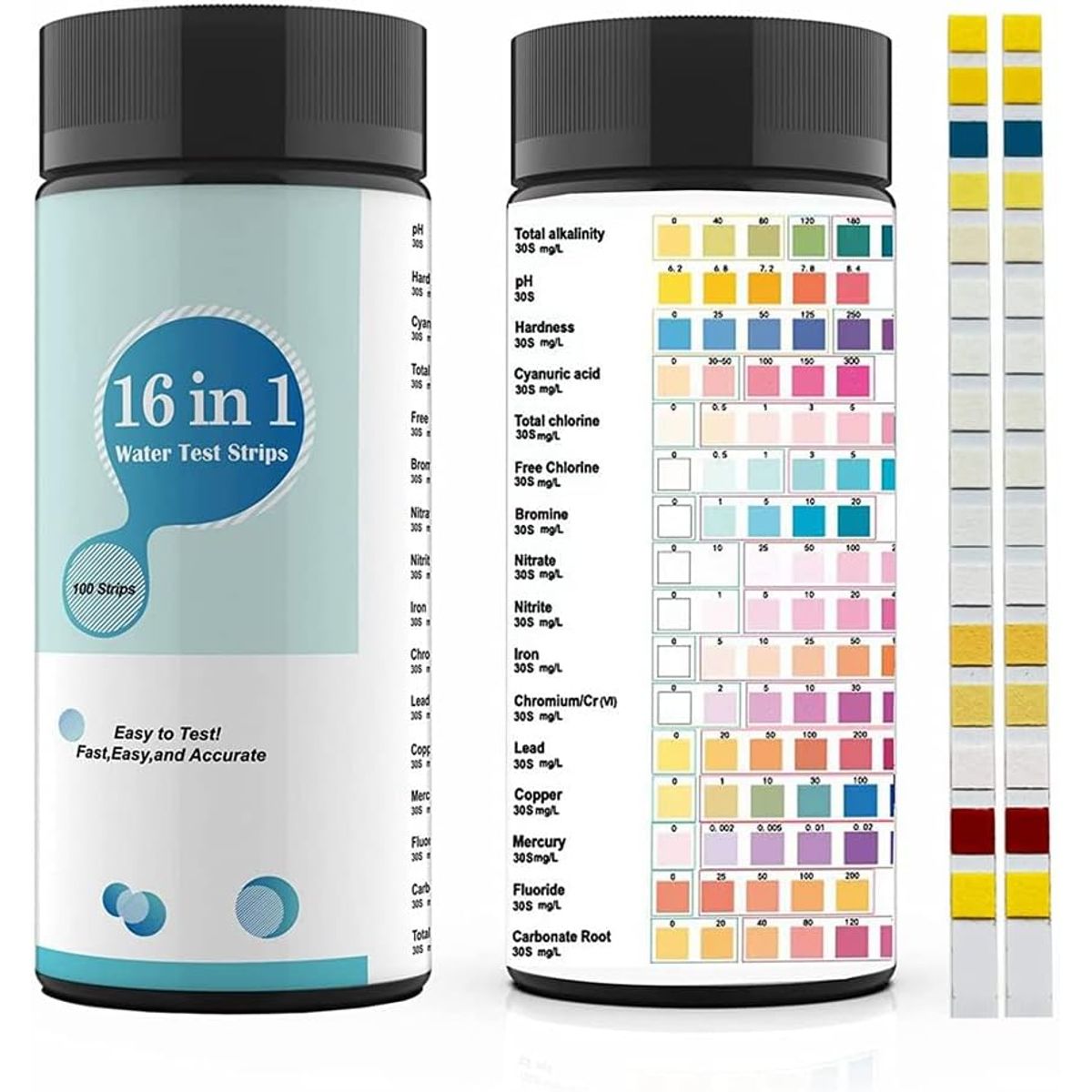 KUANGYE - 100 Prueba Calidad Pureza Agua Potable Tira 16en1 Grifo Pozo