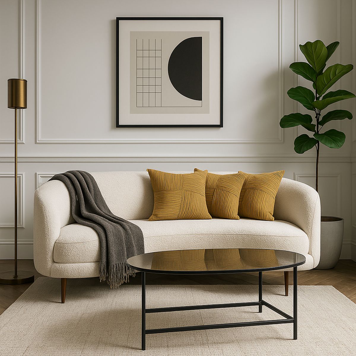 GENERICO - Pack de 3 Fundas De Cojín Textura Suave Acanalada Mostaza