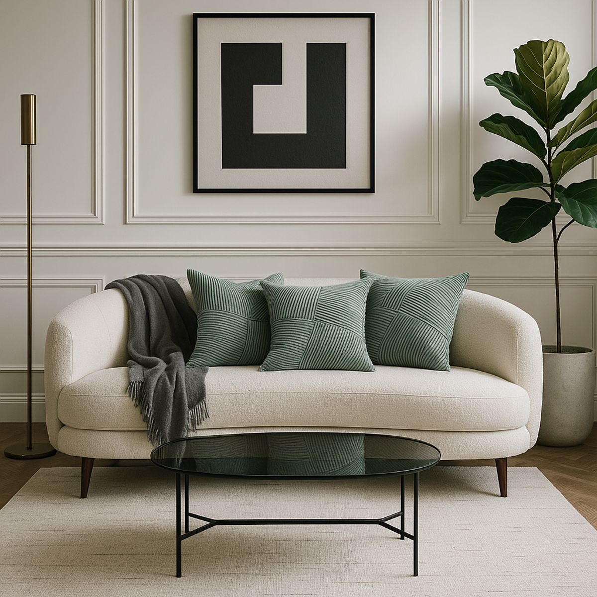 GENERICO - Pack de 3 Fundas Para Cojín Modelo Acanalado Lineas Turquesa 45x45