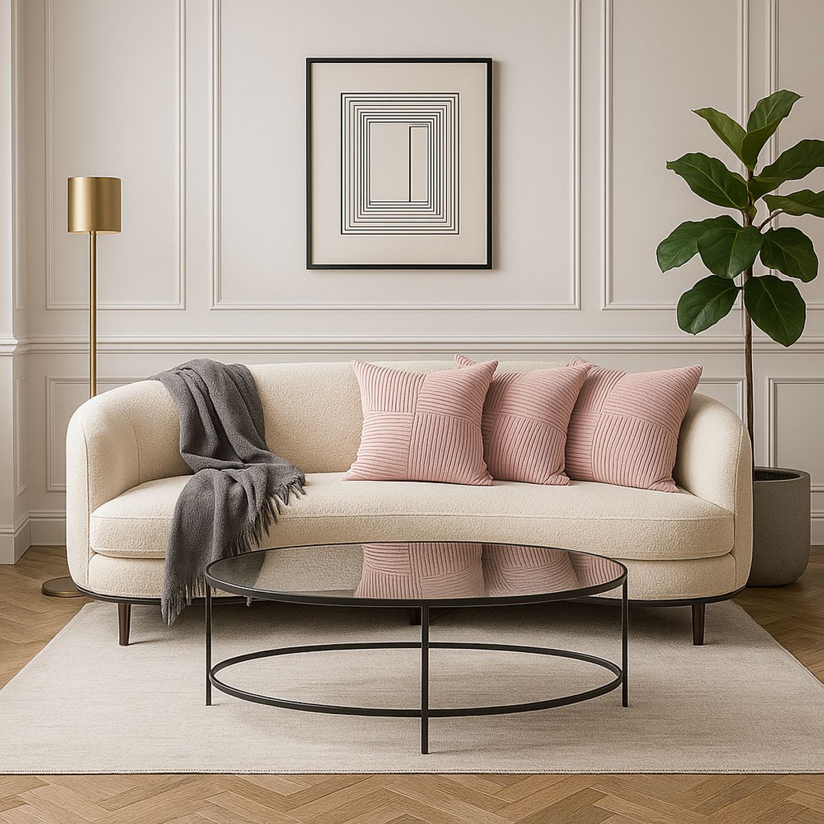 GENERICO - Pack de 3 Fundas Para Cojín Modelo Acanalado Lineas Rosa 45x45