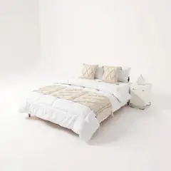 GENERICO - Set Pie De Cama Boho Beige Con 2 Fundas De Cojines Combinado