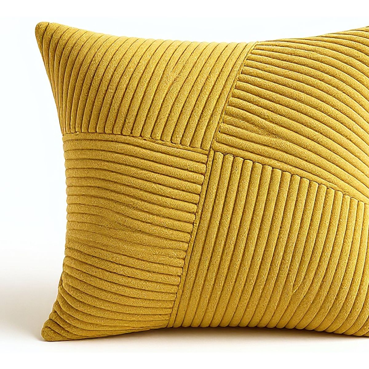 GENERICO - Cubierta Para De Cojín 45x45 Mostaza Textura Acanalada