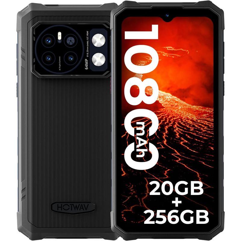 DOOGEE - HOTWAV Cyber13 Pro Celular 20GB+256GB 10800mAh Smartphone-Negro