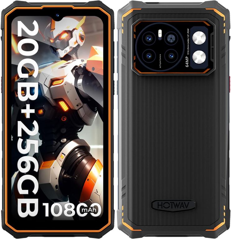 HOTWAV Cyber13 Pro Celular 20GB+256GB 10800mAh Smartphone-Negro