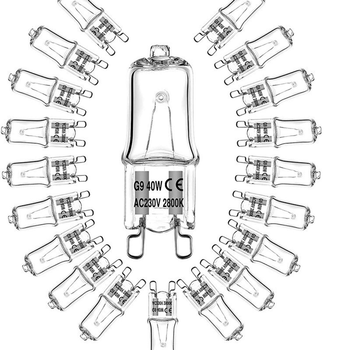GENERICO - 10 pcs Perlas de lámpara halógena G9