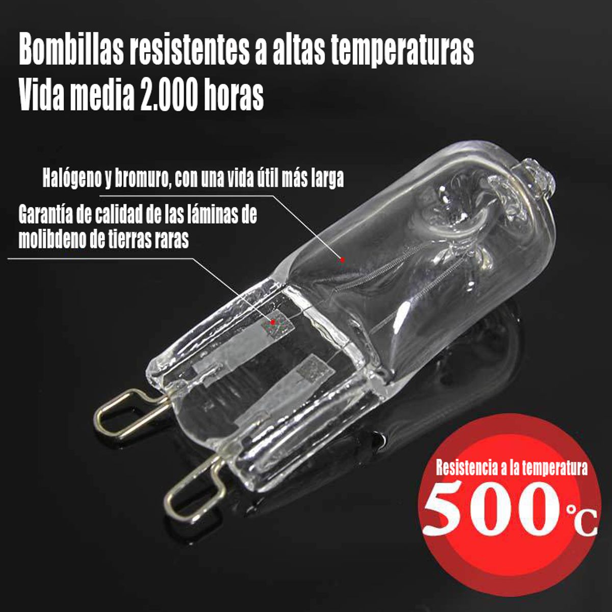 GENERICO - 10 pcs Perlas de lámpara halógena G9