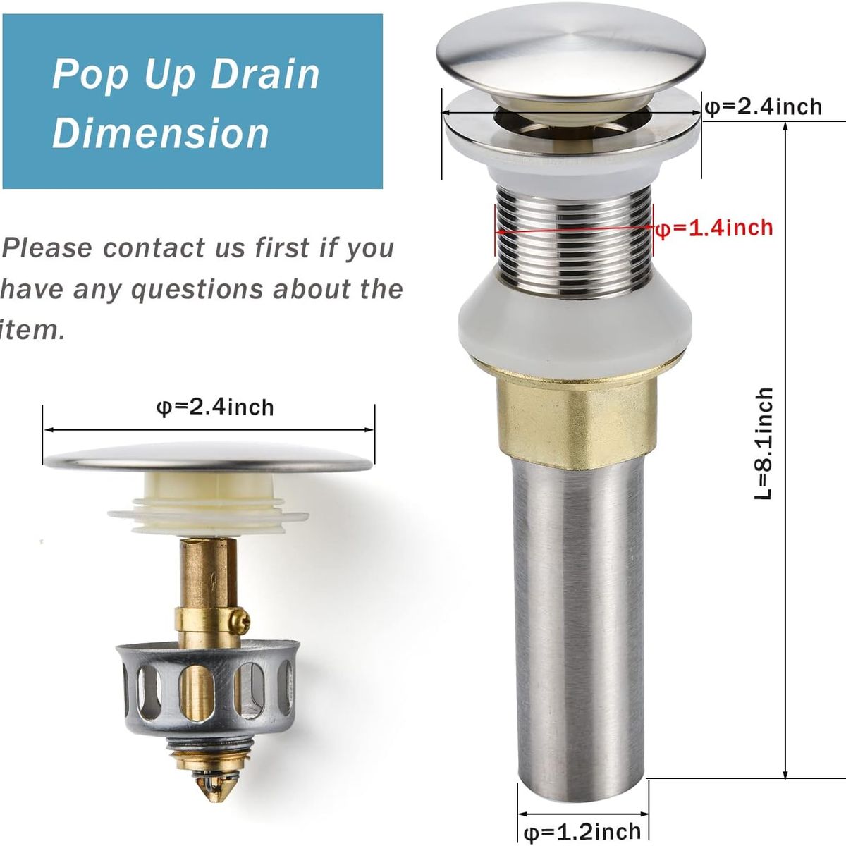 KUANGYE - Desagüe Pop Up Sin Rebalse Para Lavamanos