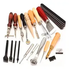 GENERICO - Kit 18 Piezas Herramientas Cuero Pieles Artesania Profesional