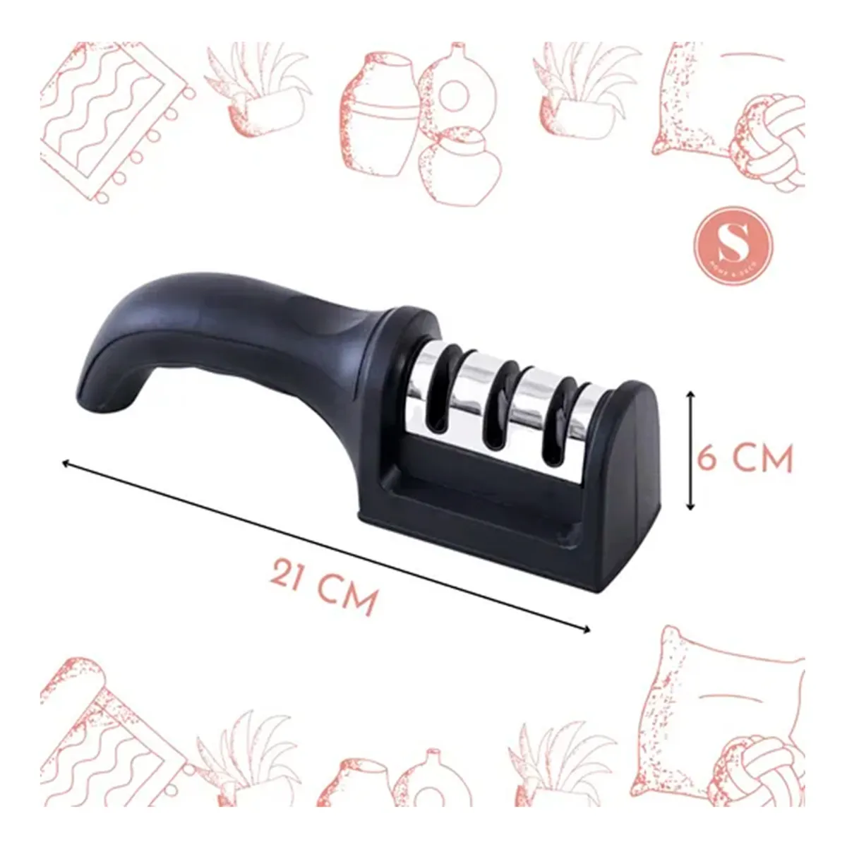 GENERICO - Afilador de cuchillos de acero inoxidable Premium