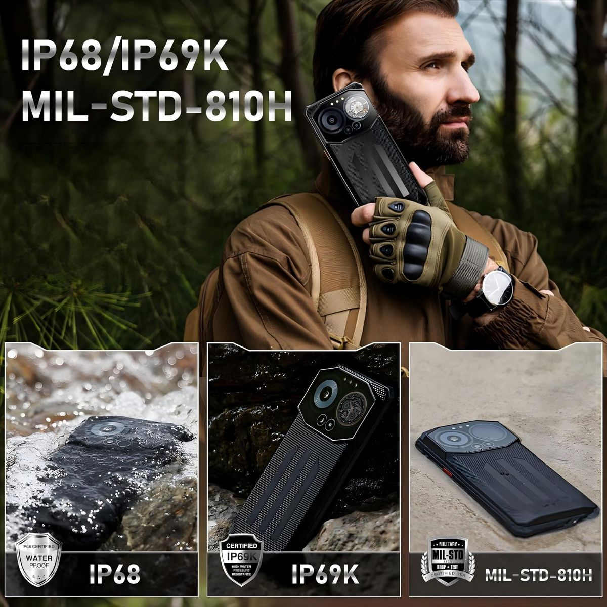 OUKITEL - IIIF150 B3C Celular 16GB+256GB 10800mAh 50MP Android 14