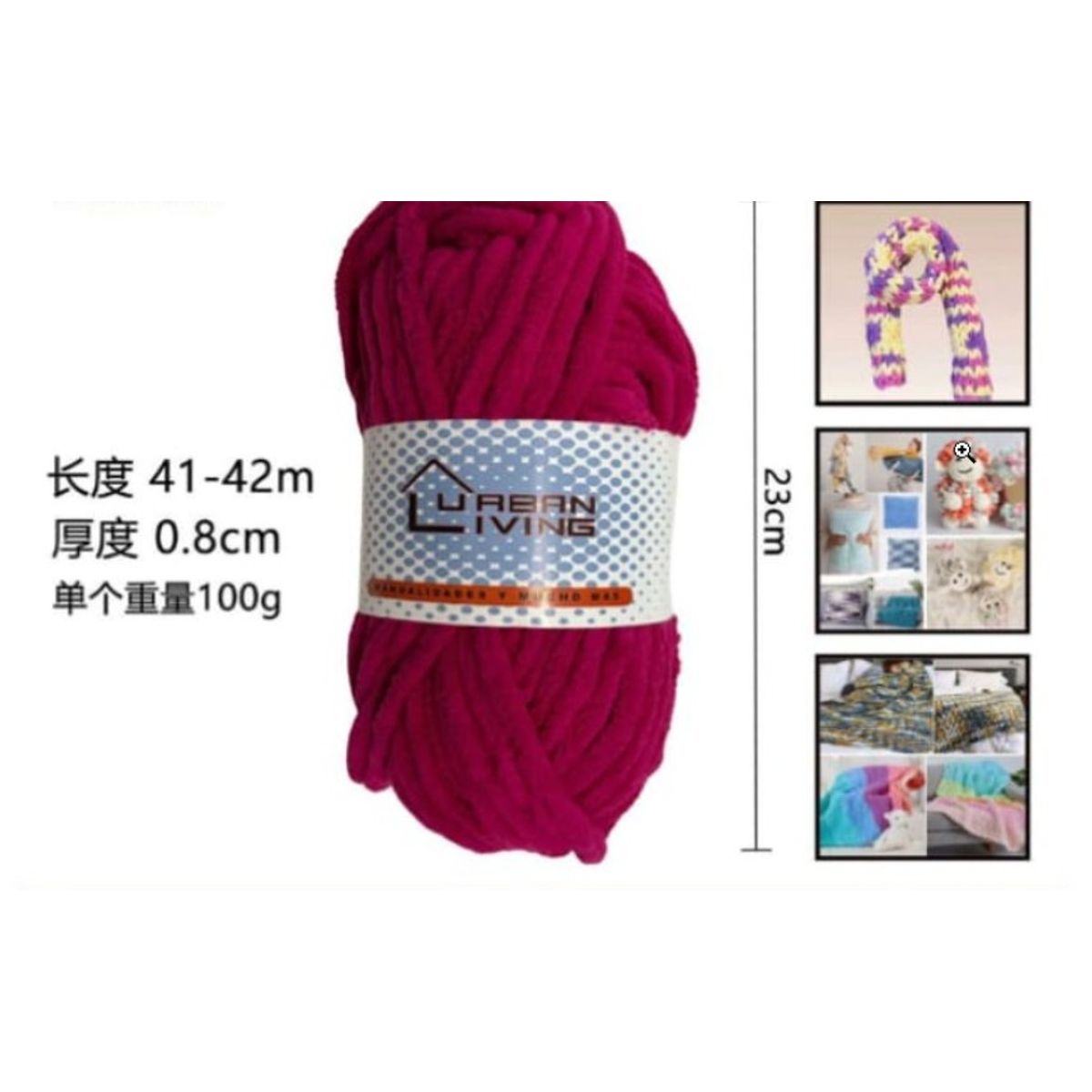 GENERICO - Lana Tiras De Hielo En Lana Roja