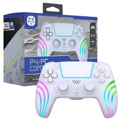 CORRERREY - Controlador inalámbrico Bluetooth de doble vibración PS4 PCMango RGB