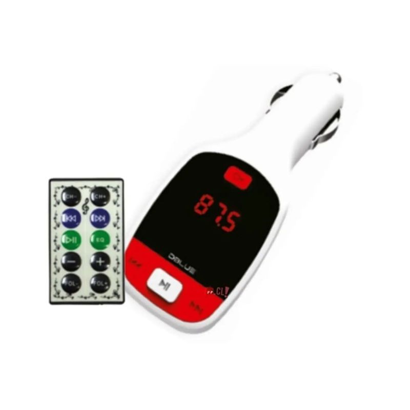 DBLUE - Transmisor Fm Auto Auxiliar Y Usb Auto Blanco - Ps