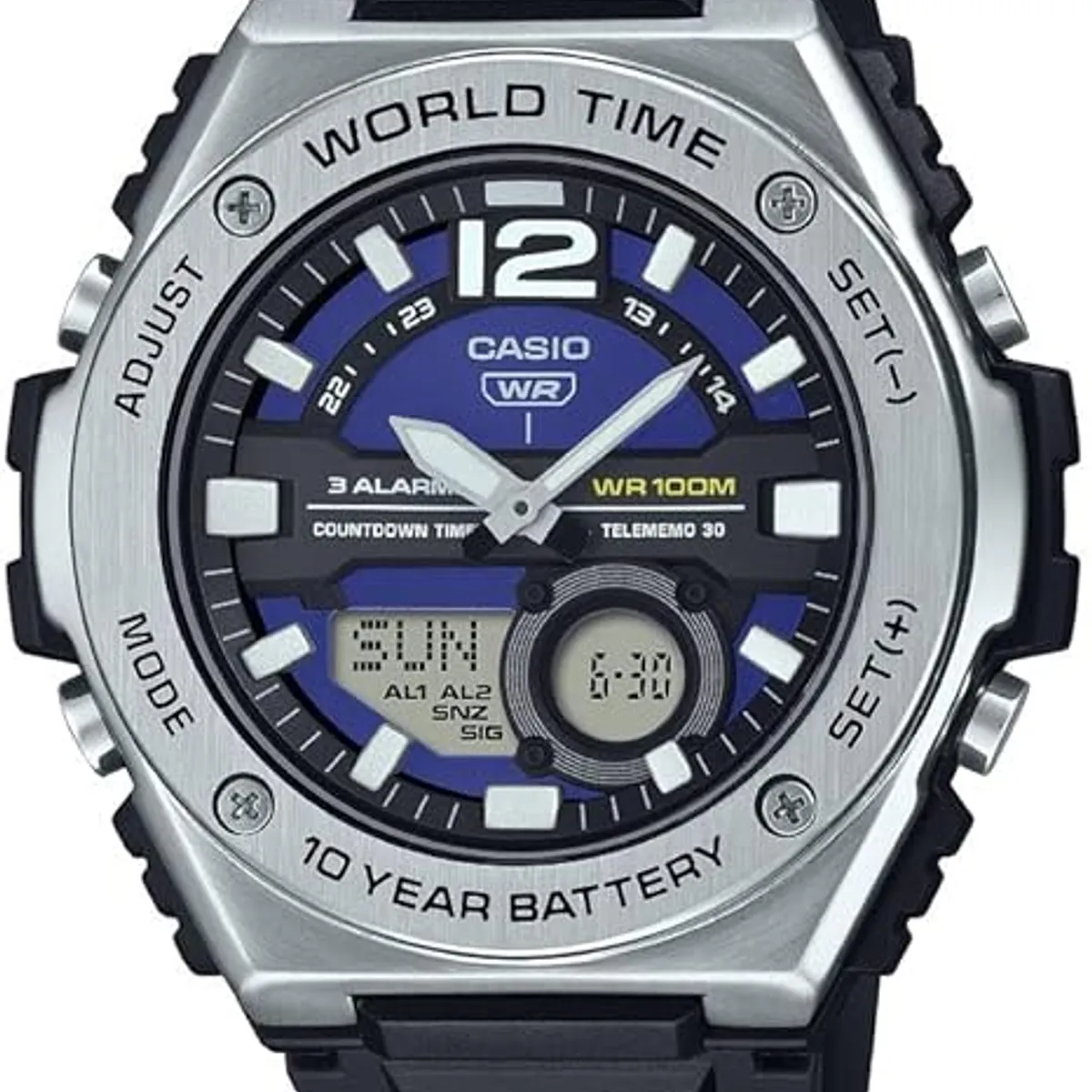 CASIO - RELOJ CASIO MWQ100-2A HOMBRE DEPORTIVO WORLD TIME