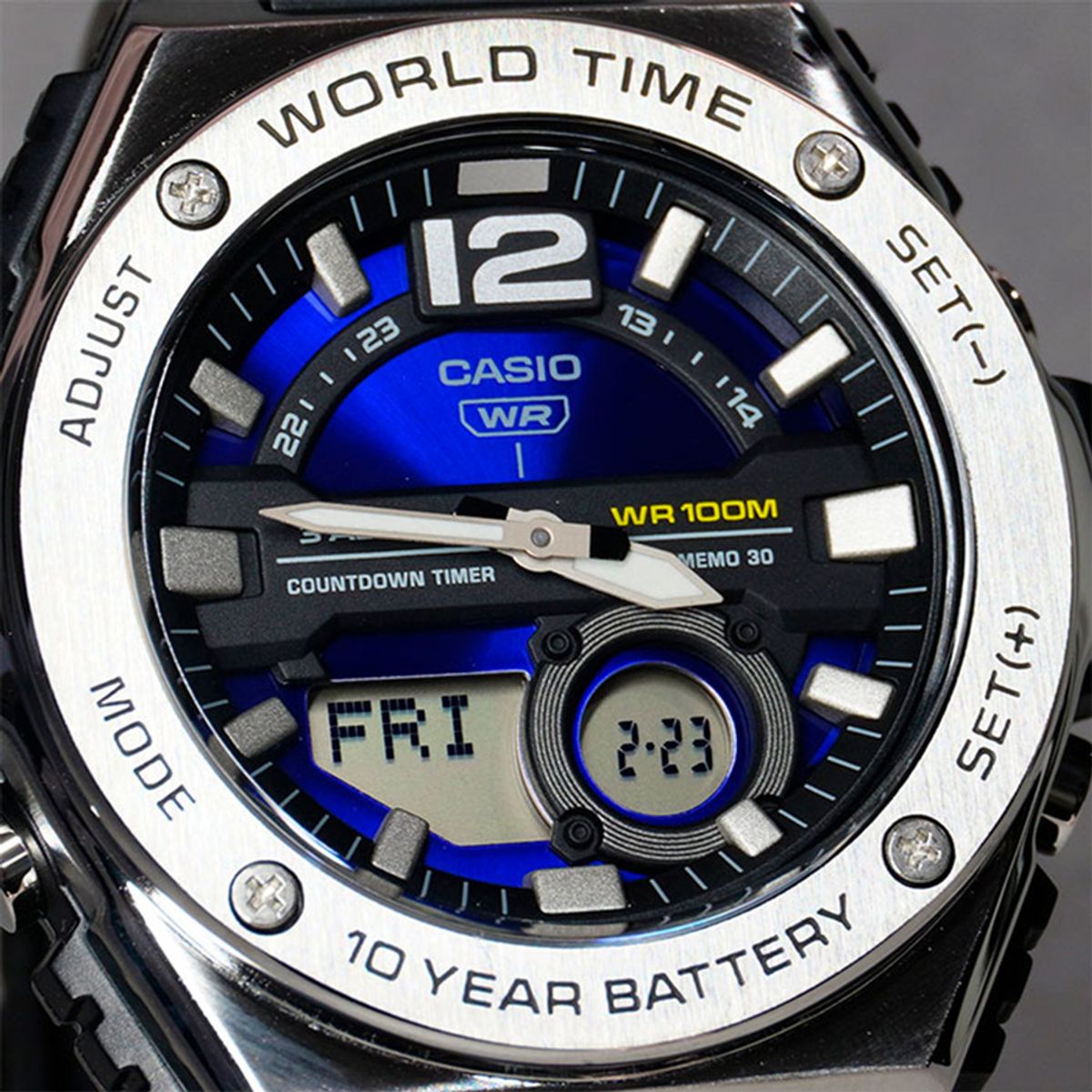 CASIO - RELOJ CASIO MWQ100-2A HOMBRE DEPORTIVO WORLD TIME