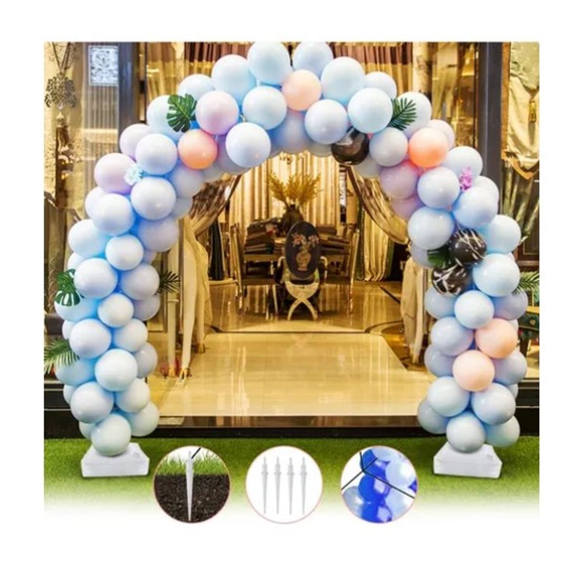 ESHOPANGIE - Base Estructura Para Arco De Globos Completo 2.7 X 3 Metros