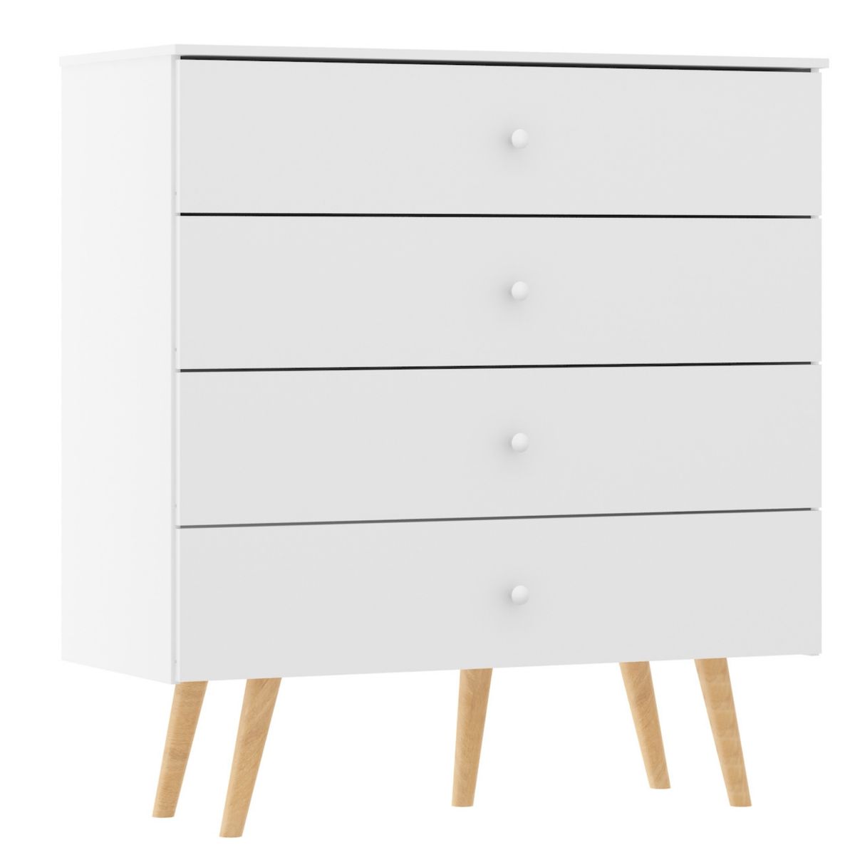 EXIT - Cómoda Blanca Exit 4 Cajones Con Patas Moderna