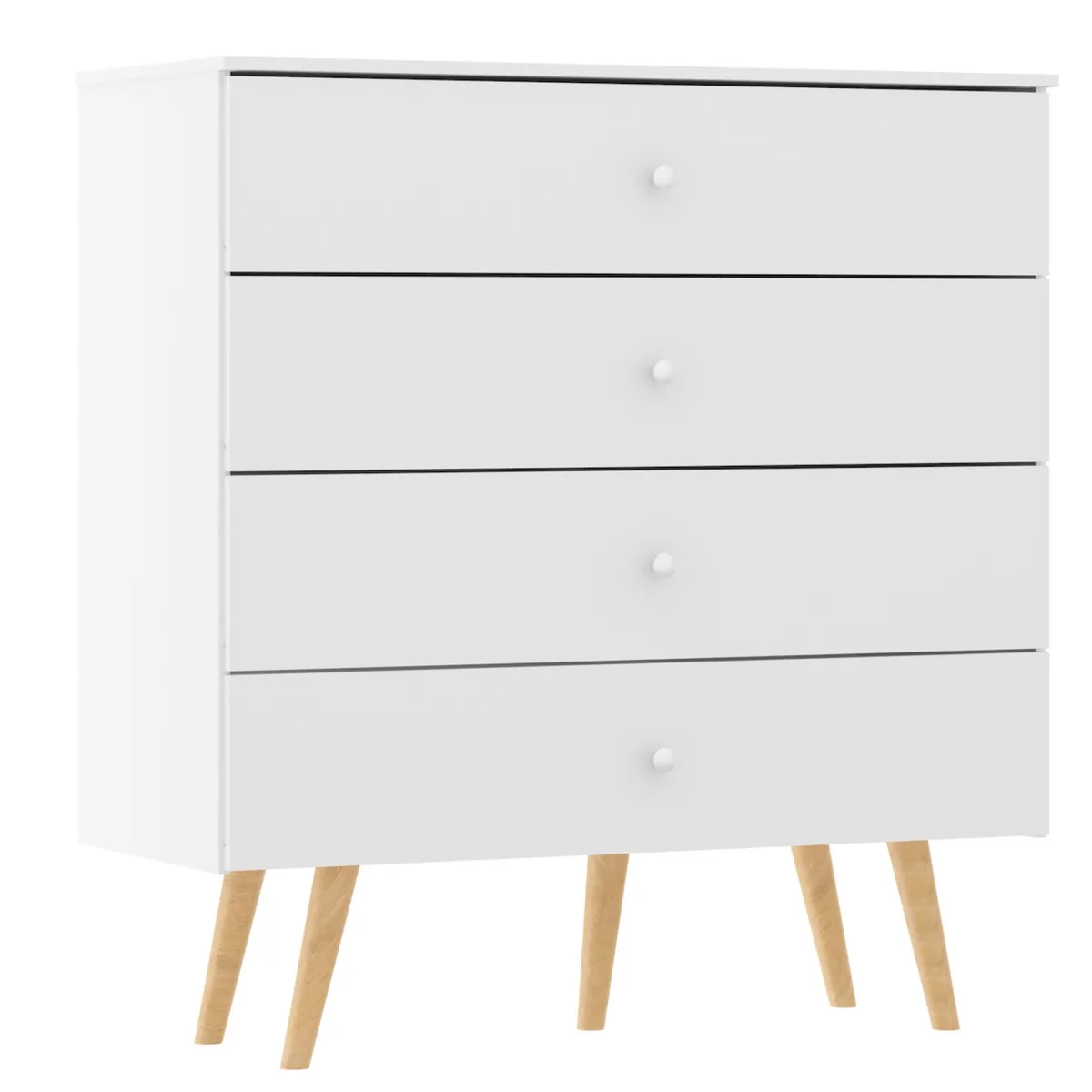 EXIT - Cómoda Blanca Exit 4 Cajones Con Patas Moderna