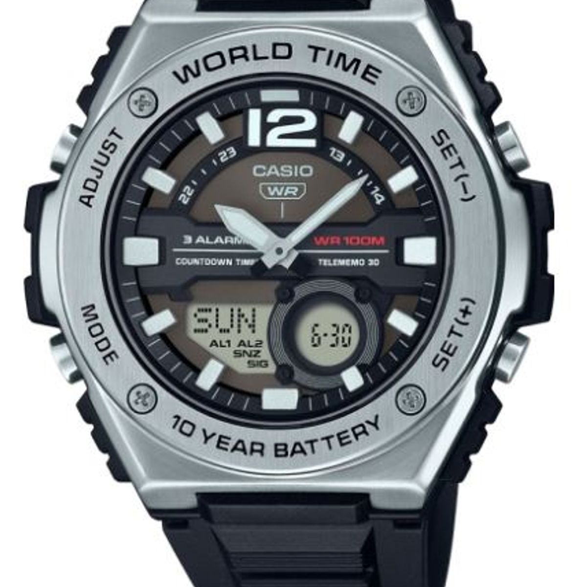CASIO - RELOJ CASIO MWQ100-1A HOMBRE ANALOGO DIGITAL WORLD TIME