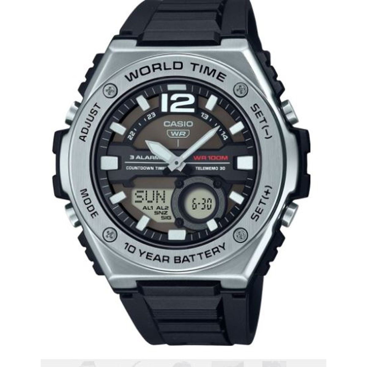 CASIO - RELOJ CASIO MWQ100-1A HOMBRE ANALOGO DIGITAL WORLD TIME