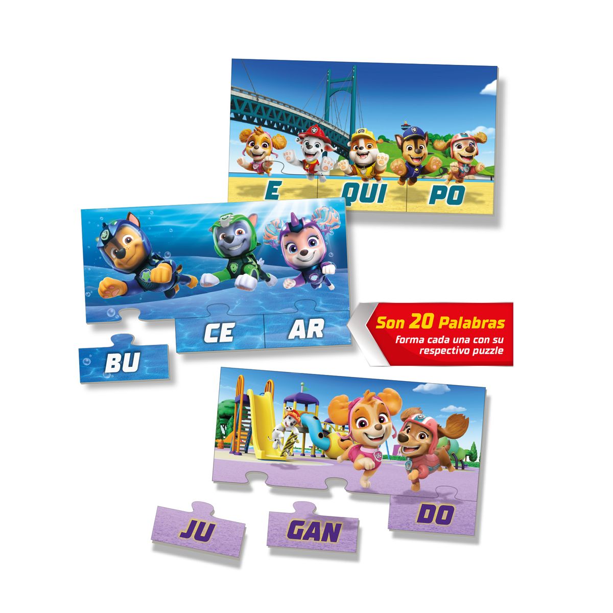 PAW PATROL - Juego de Mesa Separando Silabas - Paw Patrol